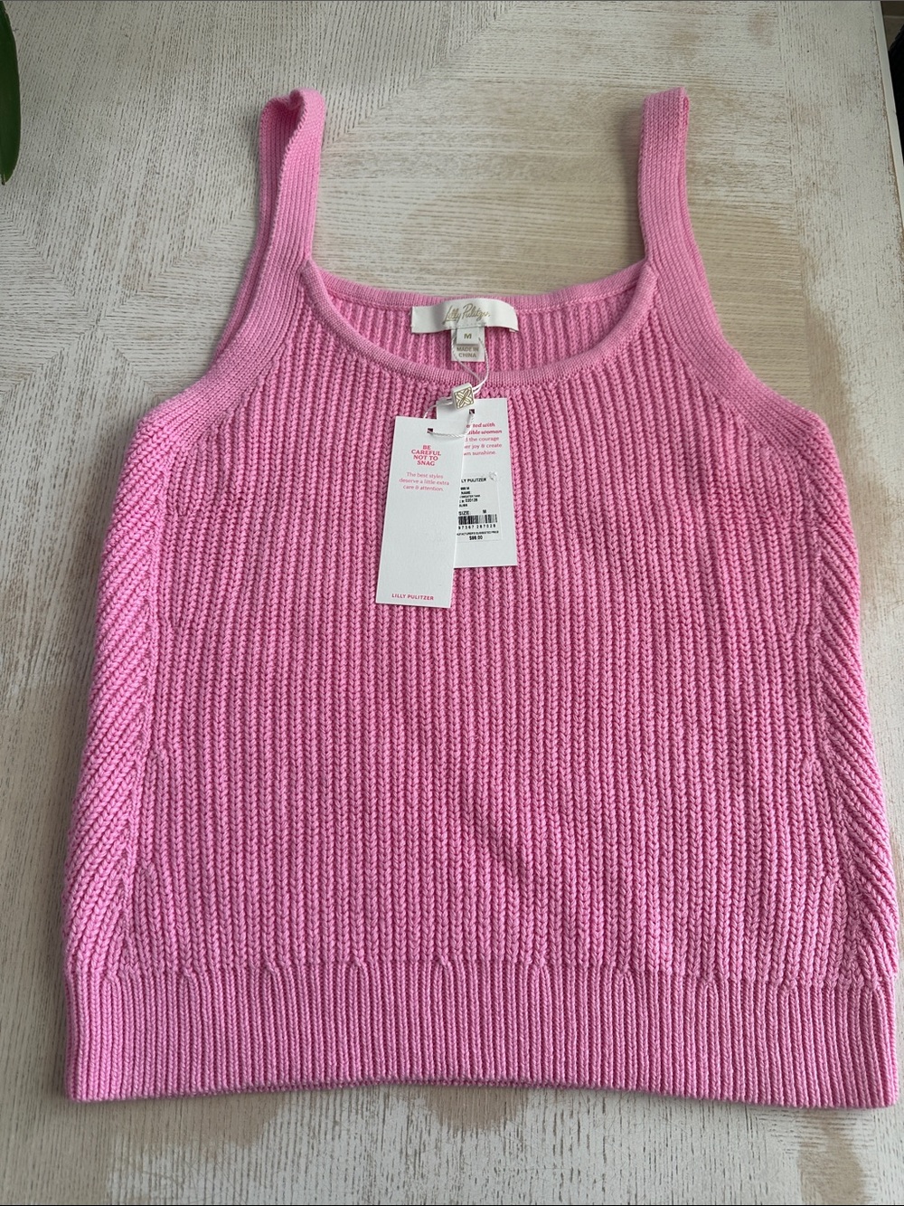 Lilly Pulitzer Ribbed Pink Cotton Tank NWT - Picture 1 of 4